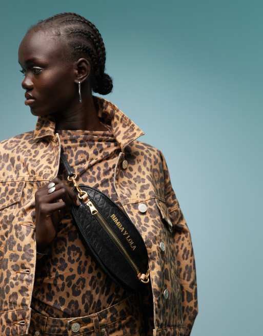 BIMBA Y LOLA - Crossbodytas van leer met rits in zwart, 3 van 4