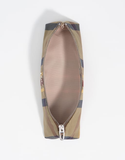 Bimba Y Lola custodia jacquard tartan in tartan kaki e bordeaux, 4 di 5