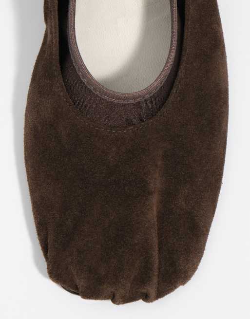 Bimba Y Lola décolleté in suede tricot marrone scuro, 3 di 7