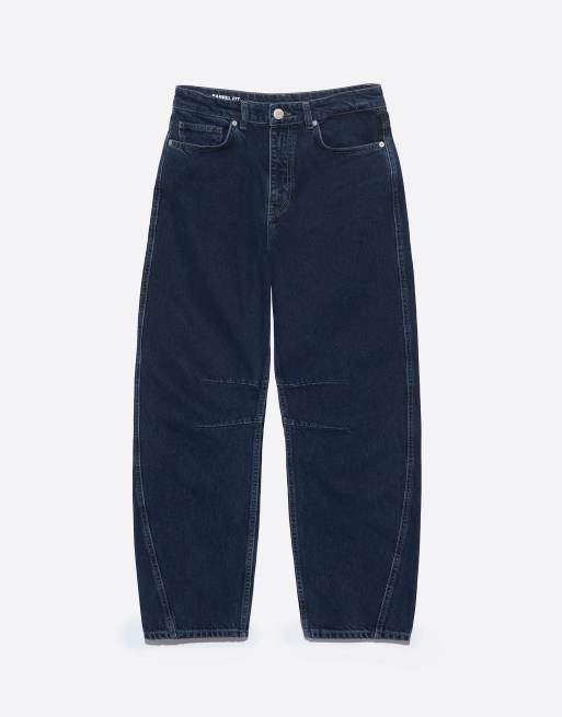 Bimba Y Lola Denim Barrel-Leg-5-Pocket-Hose in Dunkel-Denimblau, 5 von 6