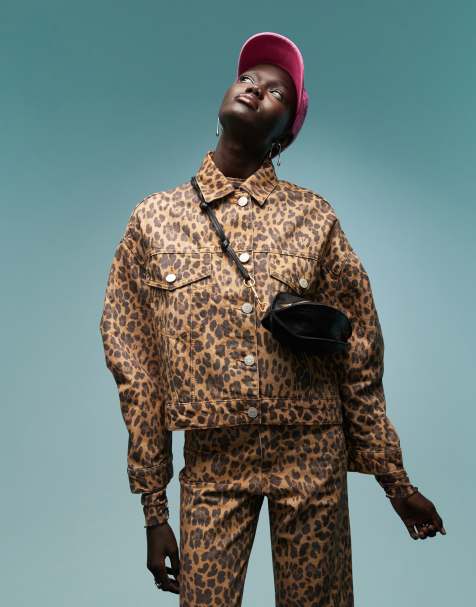 BIMBA Y LOLA denim jacket co-ord in natural leopard - view 1