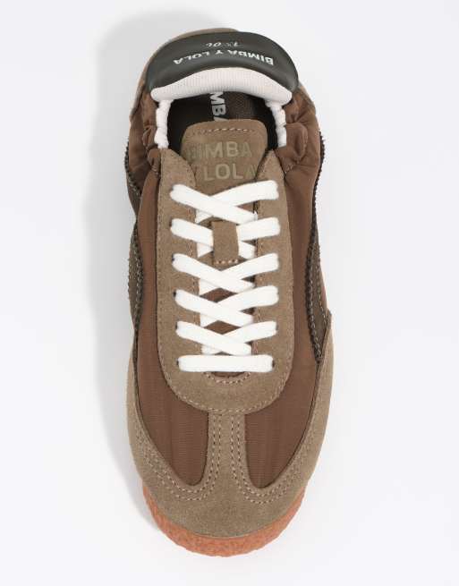 Bimba Y Lola elastische Sneakers aus Wildleder und Nylon in Khaki, 5 von 7