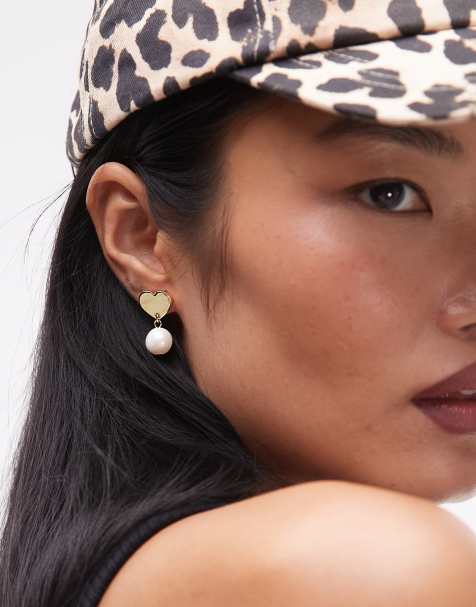 BIMBA Y LOLA faux pearl earrings in gold - view 1