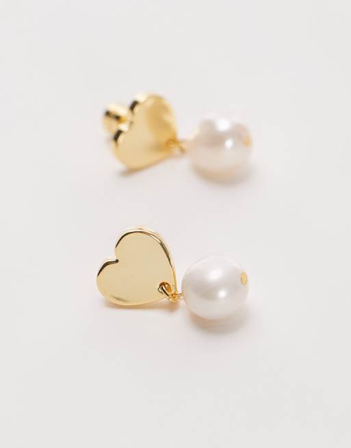 BIMBA Y LOLA faux pearl earrings in gold, 2 of 3