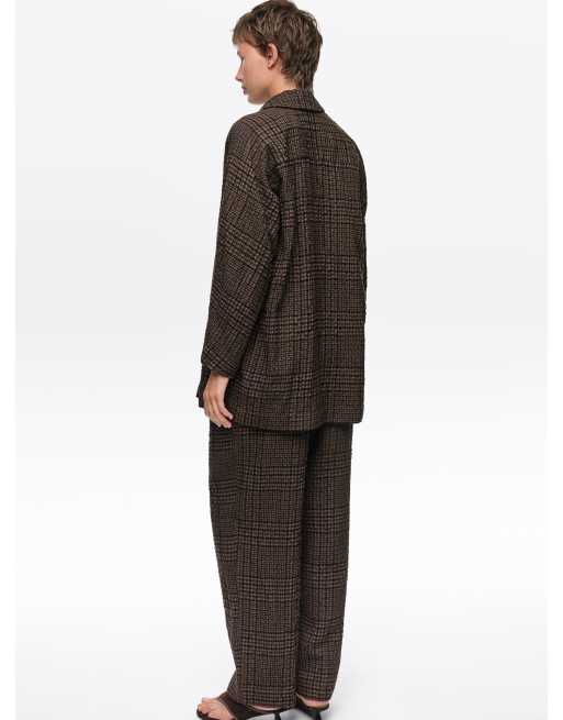 Bimba Y Lola geruite broek met rechte pijpen in bruin, 3 van 6