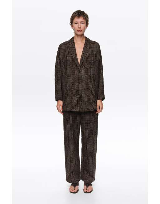 Bimba Y Lola geruite broek met rechte pijpen in bruin, 4 van 6