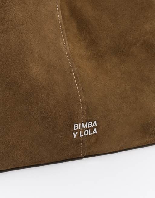 Bimba Y Lola grand cabas en daim kaki, 7 de 7