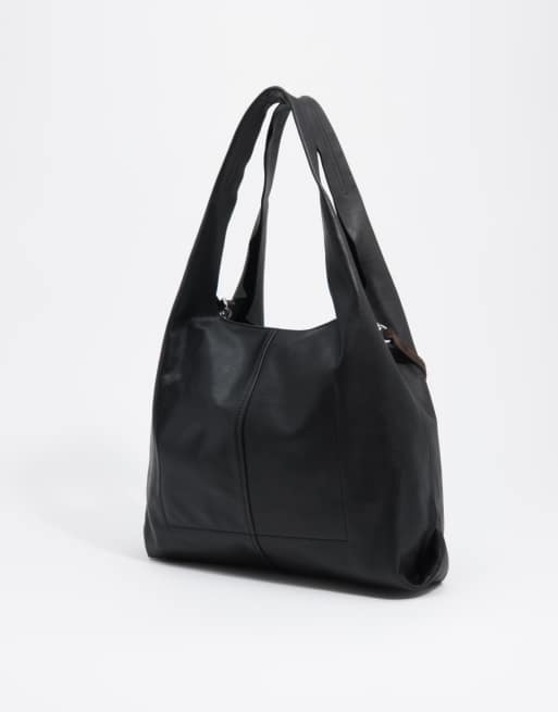 Bimba Y Lola große Leder-Paperbag-Tasche in Schwarz, 2 von 2