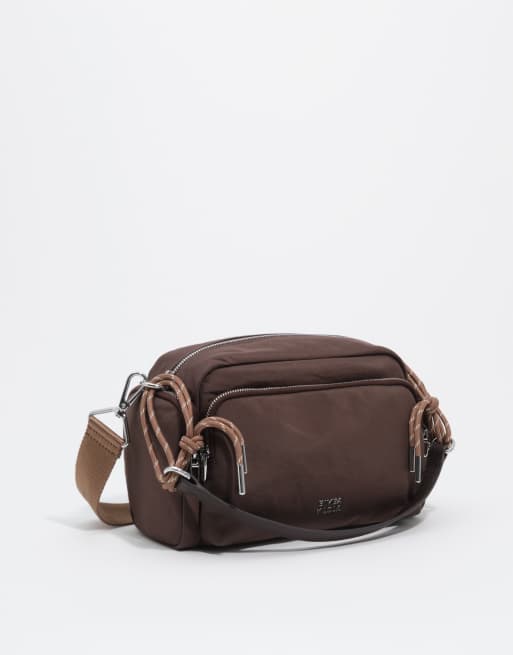 Bimba Y Lola große Nylon-Umhängetasche mit Tasche in Mokka, 2 von 6