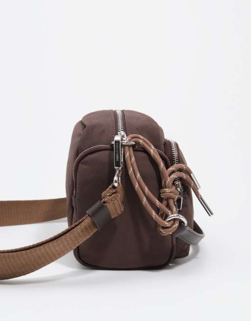 Bimba Y Lola große Nylon-Umhängetasche mit Tasche in Mokka, 3 von 6