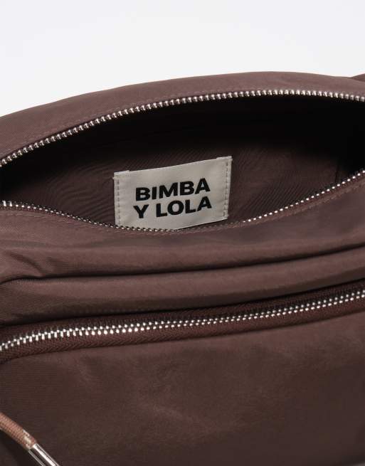 Bimba Y Lola große Nylon-Umhängetasche mit Tasche in Mokka, 5 von 6