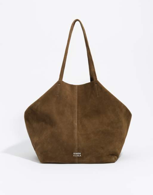 Bimba Y Lola großer Shopper aus Wildleder in Oliv, 4 von 7