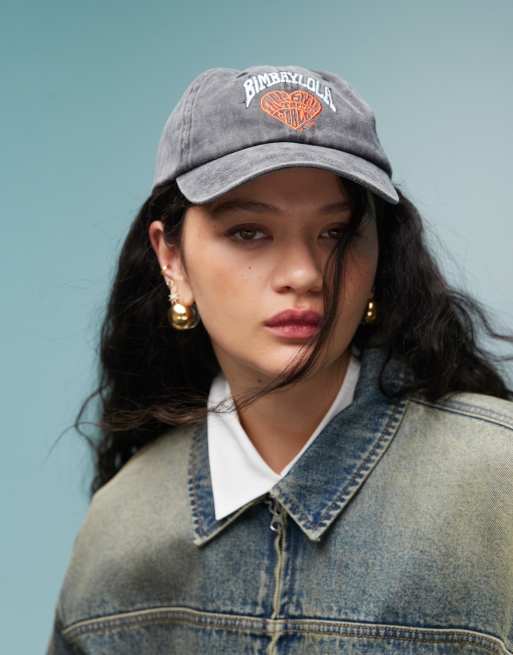 【BIMBA Y LOLA】コットンキャップ Black cotton heart cap
