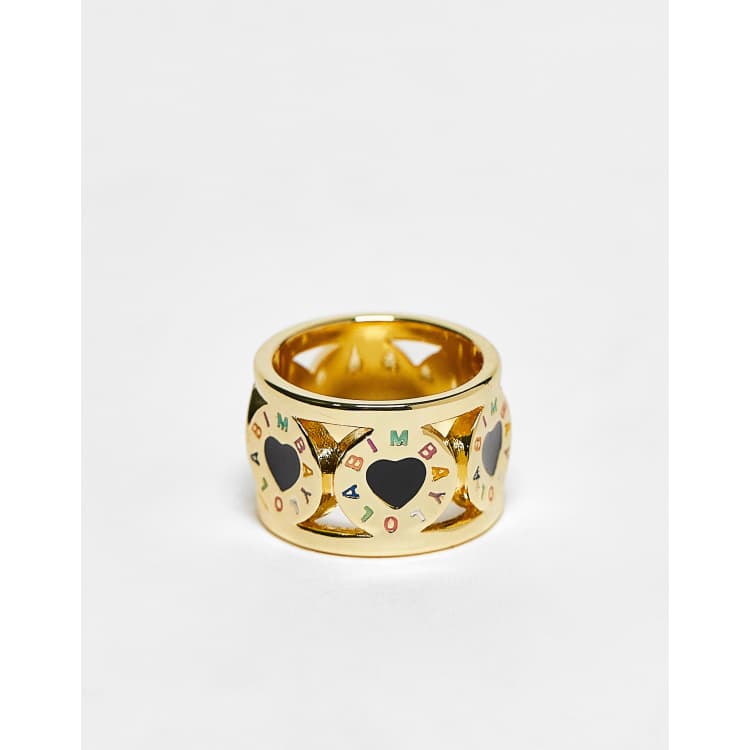【BIMBA Y LOLA】ハートリング Gold hearts scarf ring
