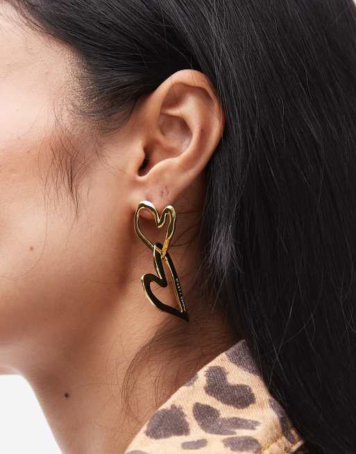 【BIMBA Y LOLA】ハートパーツ付きピアス Glittery heart hoop earrings