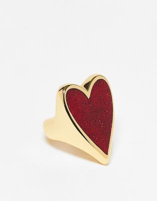 Bimba Y Lola BIMBA Y LOLA heart shaped ring in red