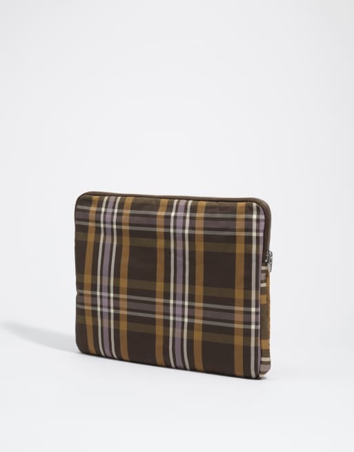 Bimba Y Lola housse d'ordinateur portable en jacquard tartan vert chasseur, 4 de 5
