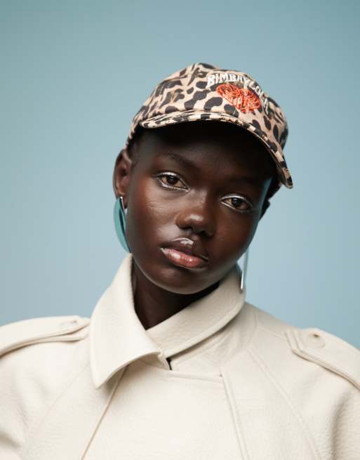 BIMBA Y LOLA - Kasket med leopardprint og hjertedetalje