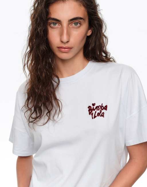 Bimba Y Lola katoen boxy T-shirt in lichtblauw, 2 van 6