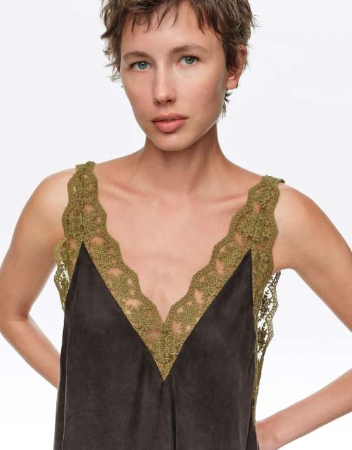 Bimba Y Lola Kleid mit Knotendetail und Trägern in verwaschenem Schwarz, 2 von 6