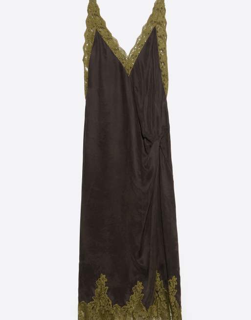 Bimba Y Lola Kleid mit Knotendetail und Trägern in verwaschenem Schwarz, 5 von 6