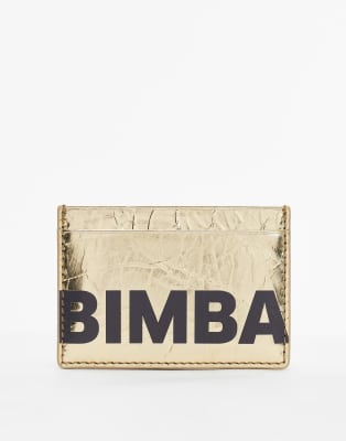 BIMBA Y LOLA - Kreditkartenetui in Goldoptik mit Logo-Goldfarben