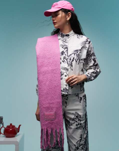 BIMBA Y LOLA – Langer Fransenschal in Rosa - view 1