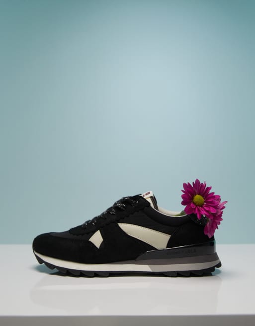 BIMBA Y LOLA leather panel trainers in black | ASOS