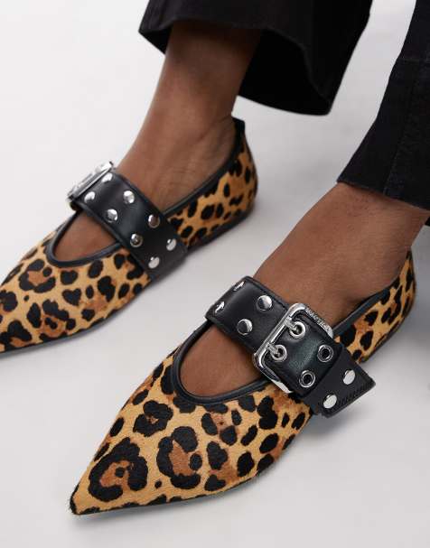 BIMBA Y LOLA – Leopardmönstrade ballerinaskor med spänne och rem - view 1