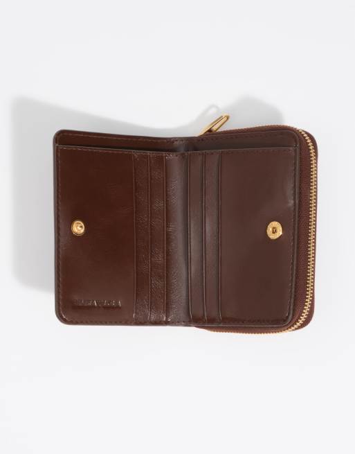 Bimba Y Lola leren portemonnee met flap in donkerbruin, 2 van 5