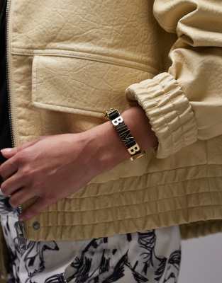 Bimba Y Lola BIMBA Y LOLA logo bracelet in black and gold