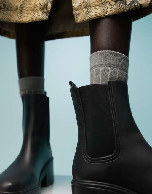 BIMBA Y LOLA low heel wellington ankle boots in black ASOS