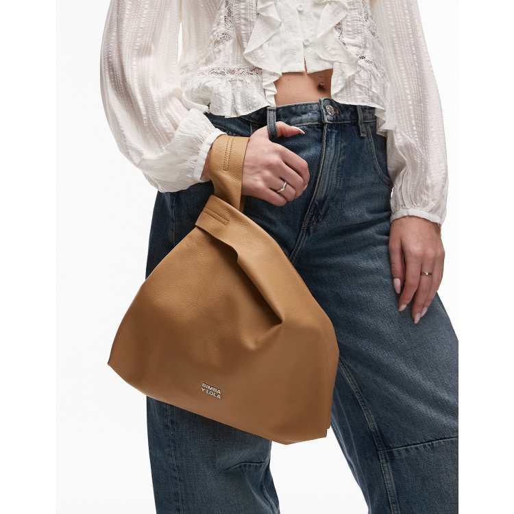 BIMBA Y LOLA medium leather Paper bag in sahara ASOS