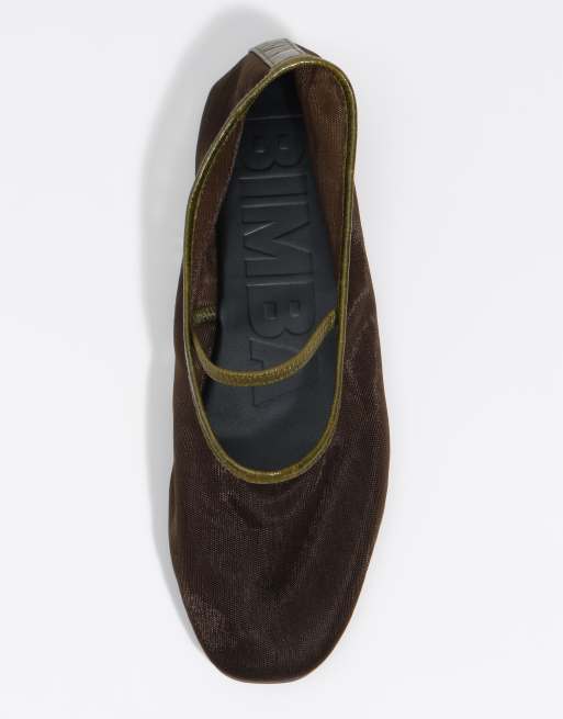 Bimba Y Lola mesh ballerina's in donkergroen, 4 van 5