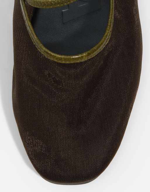 Bimba Y Lola Mesh-Ballerinas in Dunkelgrün, 5 von 5