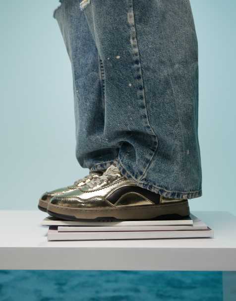 BIMBA Y LOLA metallic sneakers in gold - view 1