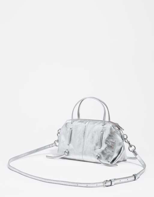 Bimba Y Lola mini bolso de cuero plateado, 4 de 7