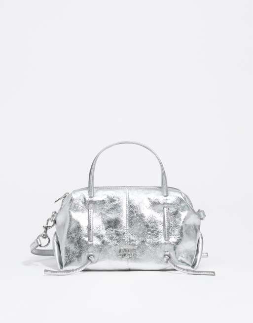 Bimba Y Lola mini bolso de cuero plateado, 5 de 7