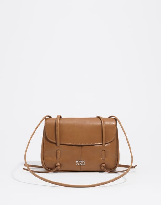 Bimba Y Lola – Mini-Ledertasche in Honigbraun mit Umschlagklappe, 7 von 7