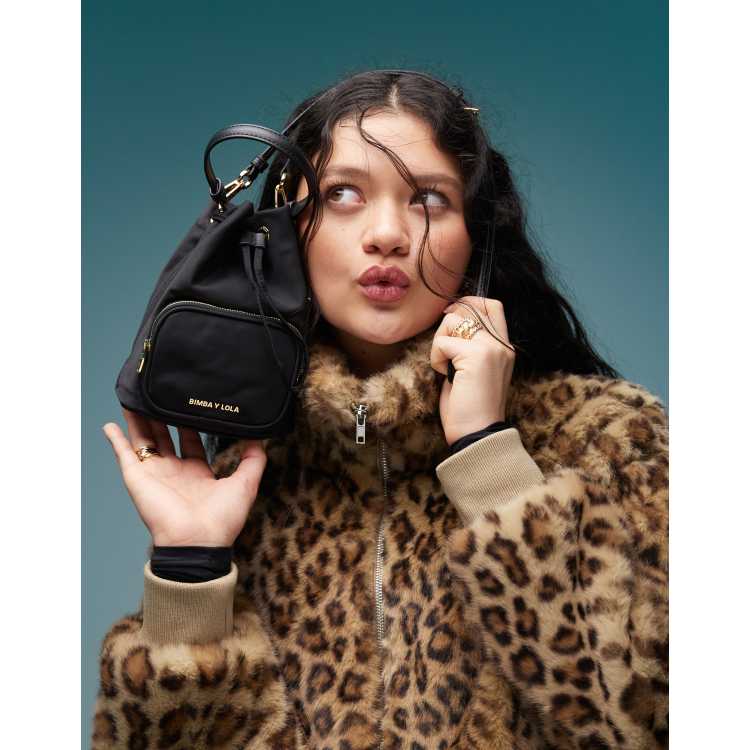 BIMBA Y LOLA mini nylon bucket bag in black | ASOS display picture 2
