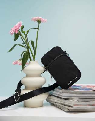 Shop Bimba Y Lola Mini Nylon Cross Body Bag In Black
