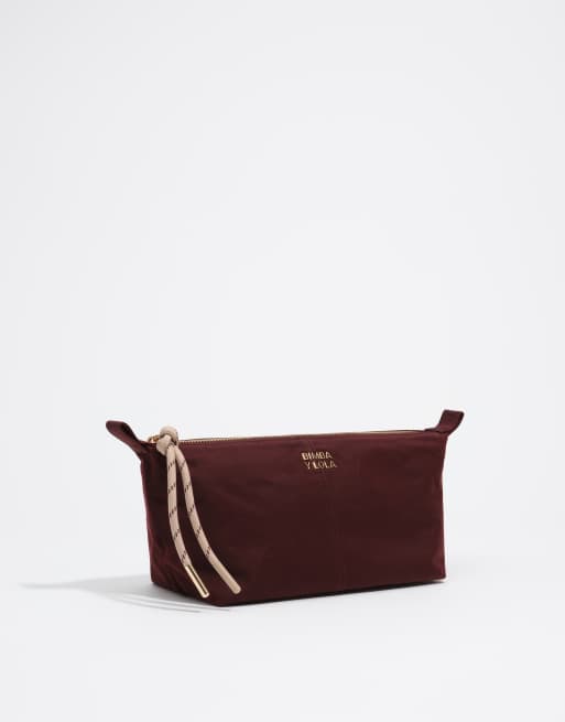 Bimba Y Lola mittelgroße beschichtete, trapezförmige Kosmetiktasche in Weinrot, 4 von 7