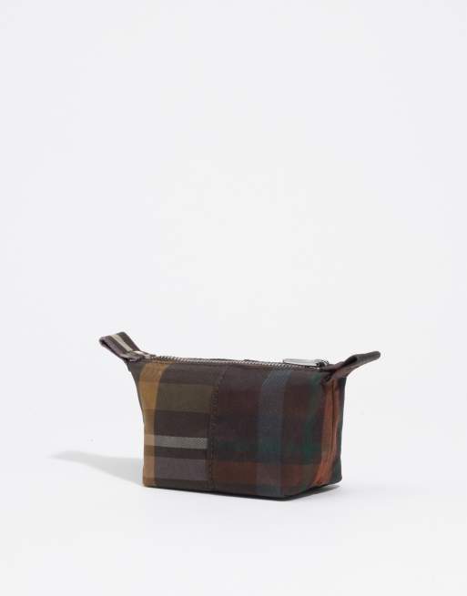 Bimba Y Lola monedero trapezoidal recubierto de tartán en chocolate y verde, 3 de 4