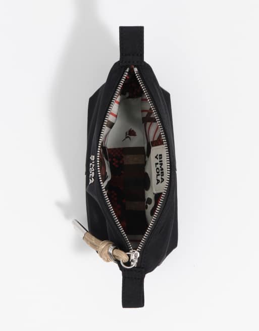 Bimba Y Lola neceser pequeño trapezoidal de nailon en negro, 6 de 6