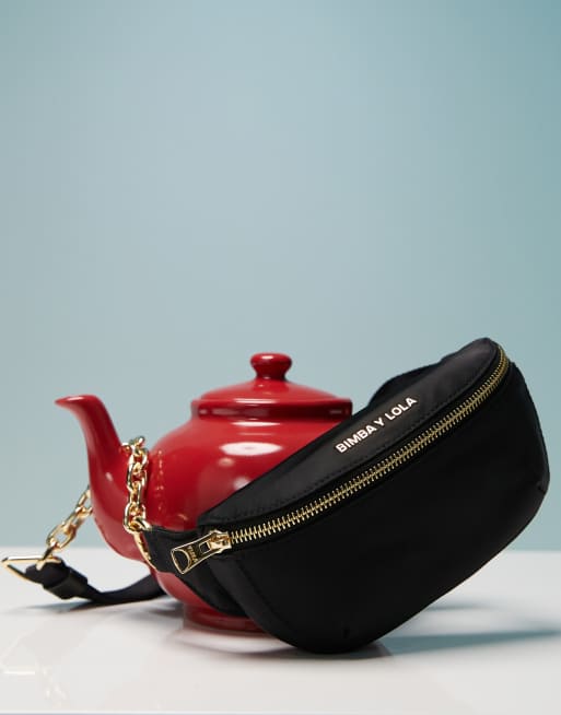 BIMBA Y LOLA nylon zip fanny pack in black, 2 of 4
