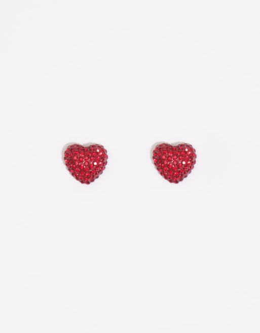 Bimba Y Lola orecchini con cristalli a cuore color granato, 1 di 4