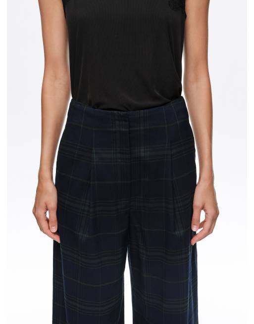 Bimba Y Lola pantalon barrel à carreaux bleu marine, 2 de 6