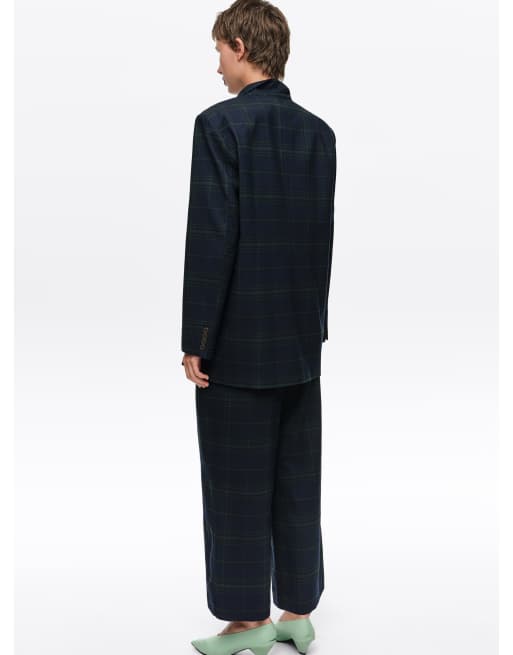 Bimba Y Lola pantalon barrel à carreaux bleu marine, 4 de 6