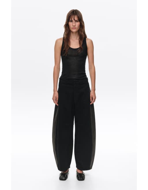 Bimba Y Lola pantalon en denim bicolore à taille ajustable noir, 1 de 6