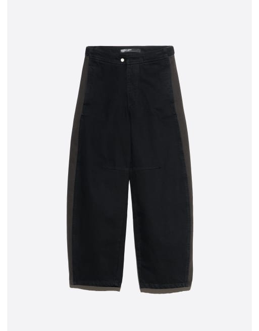 Bimba Y Lola pantalon en denim bicolore à taille ajustable noir, 5 de 6